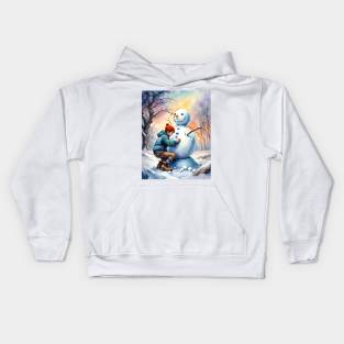 Building a snowman Kids Hoodie